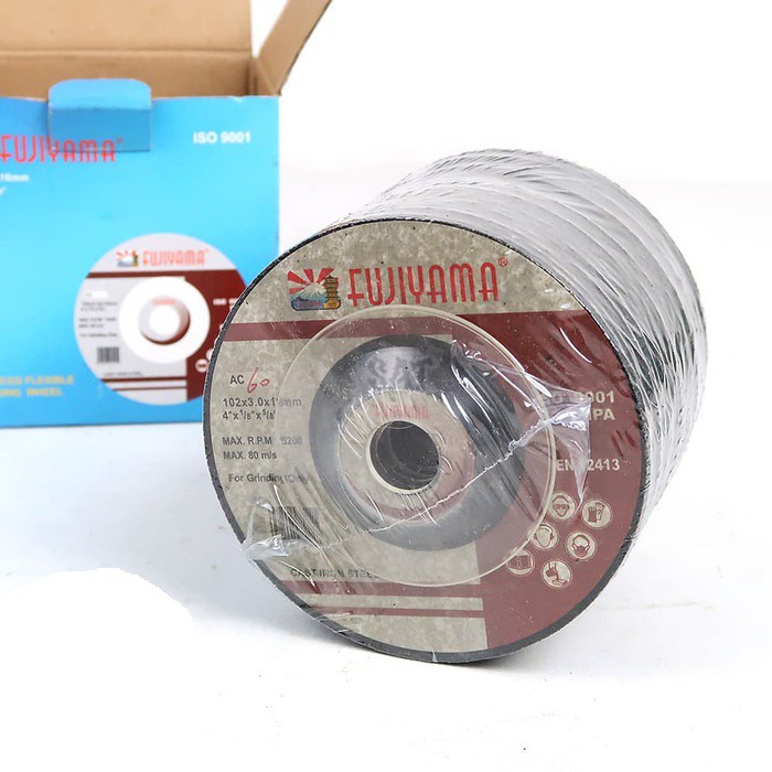 Batu Potong Flexible / Mata Gerinda Besi Grinding Wheel 4&quot; x 3 x 16mm FUJIYAMA 4 inch Flexibel tebal