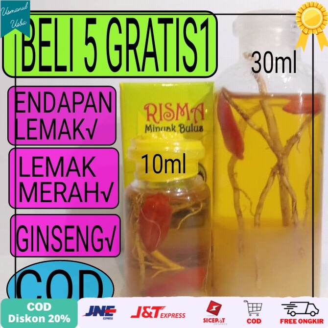 

◾COD◾ MINYAK BULUS GINSENG MERAH PAPUA RISMA 30ml ORI ASLI ORIGINAL PEMBESAR