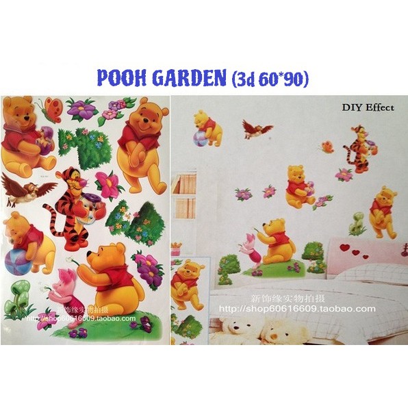 (READY SEMARANG) WS3D WALLSTICKER/STIKER DINDING 3D TIMBUL MOTIF ANAK WINNIE THE POOH 60*90cm