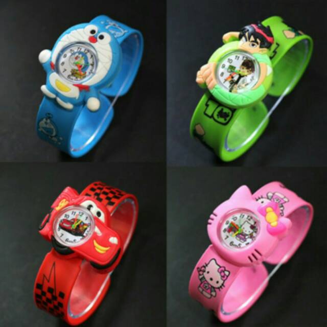 Jam Tangan Anak Character Doraemon,Ben10,CARS,Hello Kitty,Marsha