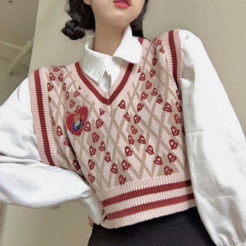 M FESYEN | MEKE KOREAN VEST | OUTER WANITA | VEST RAJUT WANITA | ROMPI WANITA | ROMPI RAJUT WANITA K