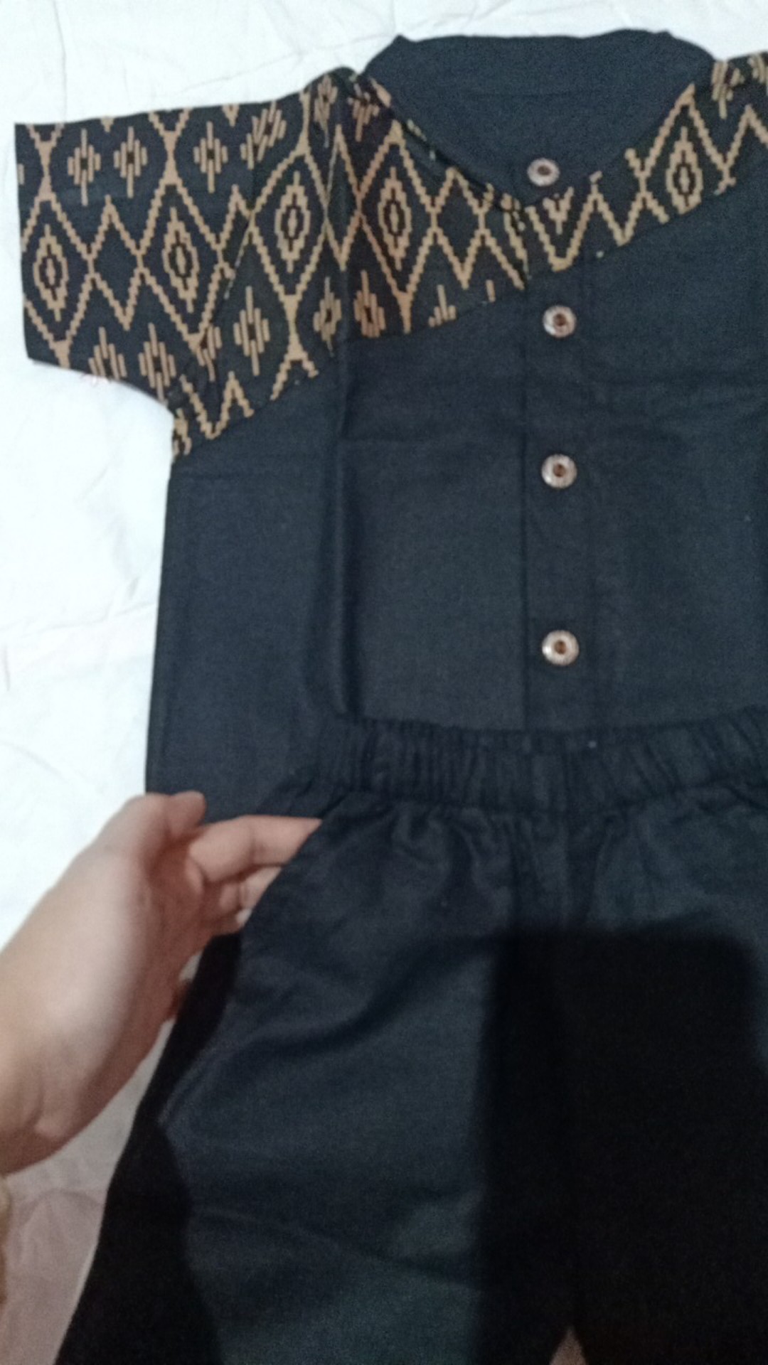 Kemeja Koko Bayi Anak/kurta Bayi Anak/kemeja Koko Kombinasi Batik Bayi Anak Bahan Linen Rami Grade A