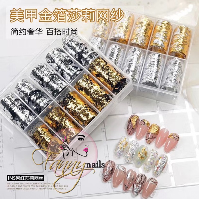 Nail string foil glass PREMIUM nailart hiasan paper foil nail art