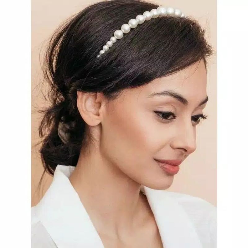 Bando Mutiara Besar Korea Korean Pearl Headband Jumbo