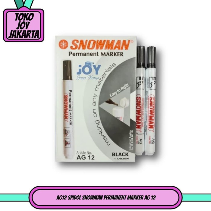 

AG12 Spidol Snowman Permanent Marker AG 12 / Tinta Permanen AG-12