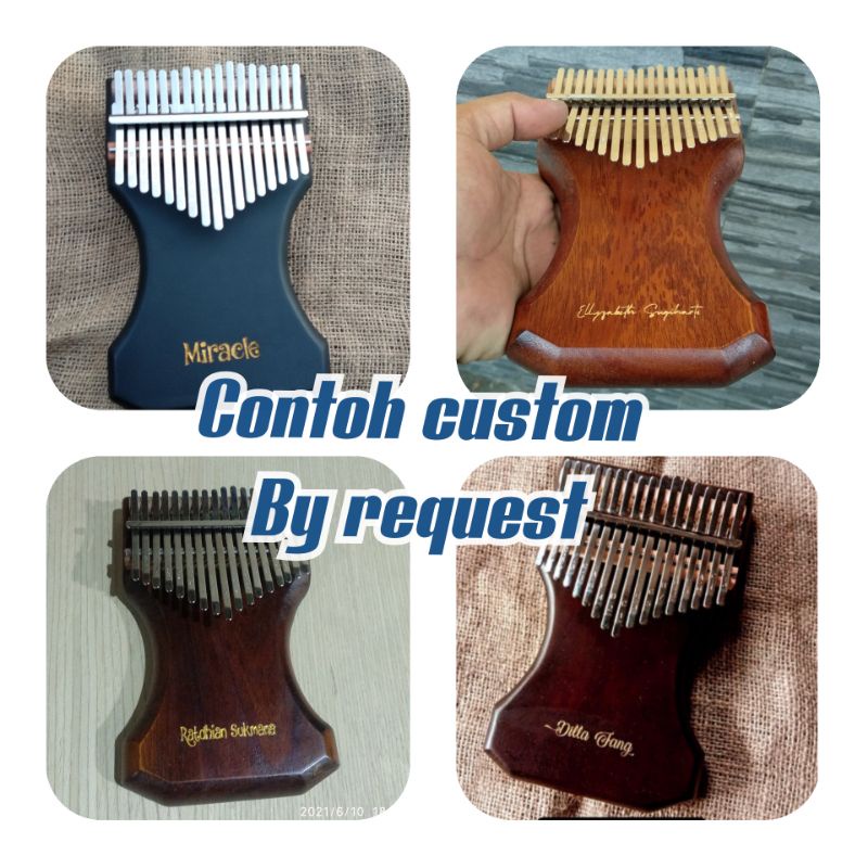 kalimba flat 17 keys,kalimba ind,kalimba muria,satra kalimba bisa custom cetak gravir nama logo/tuli