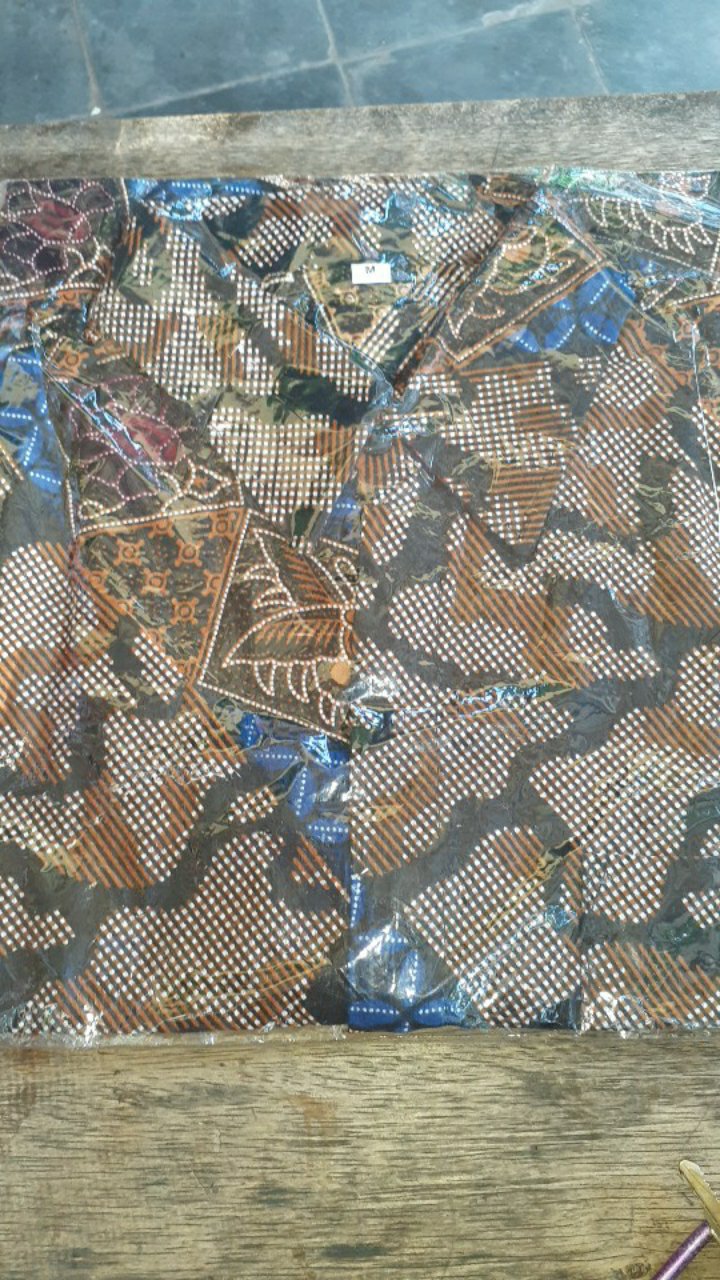 Kemeja Batik Pria Lengan Panjang Size M L Xl Xxl Bswart Batik Hrb026 Kenongo Hem Panjang Padi