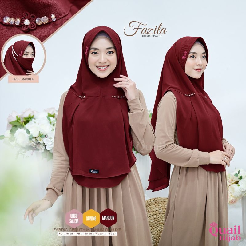 FAZILA ORIGINAL QUAIL HIJAB | JILBAB JERSEY QUAIL | JILBAB RENDA QUAIL