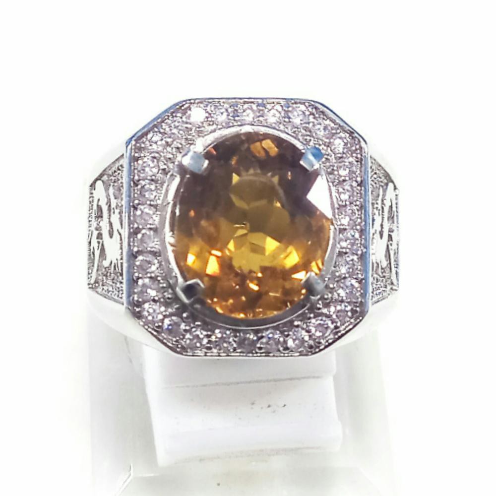 CINCIN BATU AKIK PERMATA NATURAL COLOR CHANGE SPHENE RING ALPAKA TAMPIL BEDA