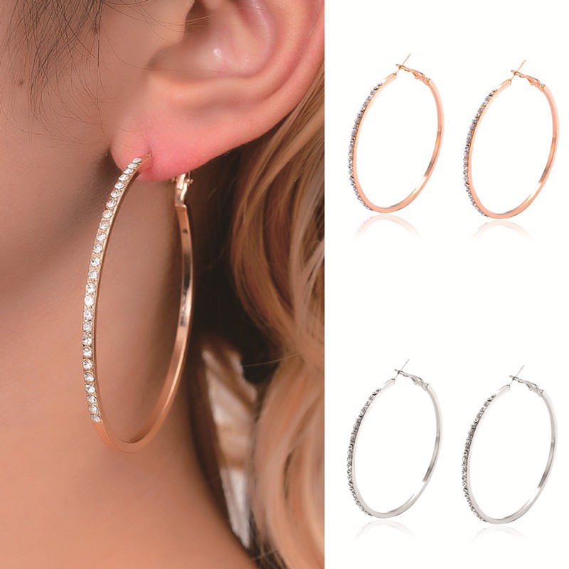 Anting-anting korea Ledakan cincin telinga besar /Anting berlian geometris yang berlebihan