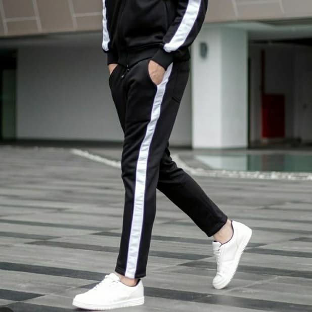 Celana Training Pria Training Slimfit Panjang stripes samping grade ori Biru Pants Clana Berkualitas
