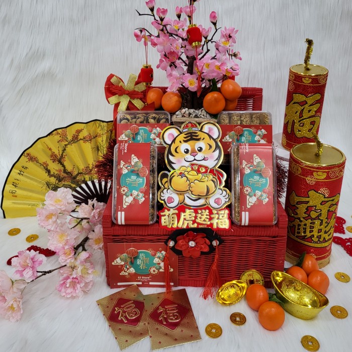 

Paket box dekorasi sakura hampers imlek cny parcel hadiah kue kering 7