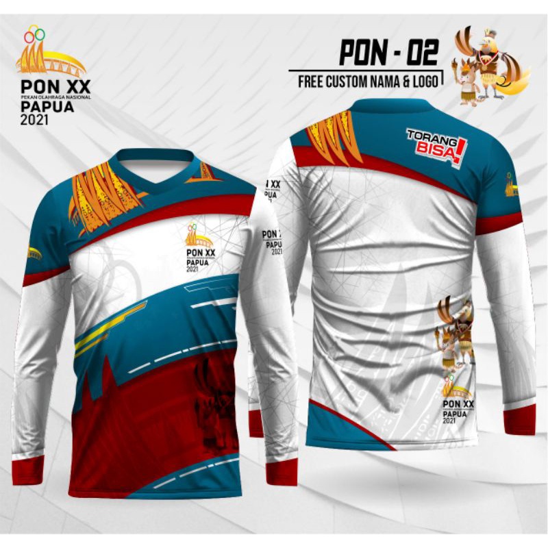 Jersey PON XX PAPUA baju PON XX PAPUA lengan panjang