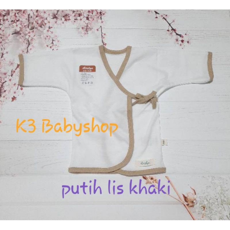 Kimono Panjang Aerilyn 0-3 dan 3-6 bulan putih khaki abu navy baju bayi newborn SNI piyama anak