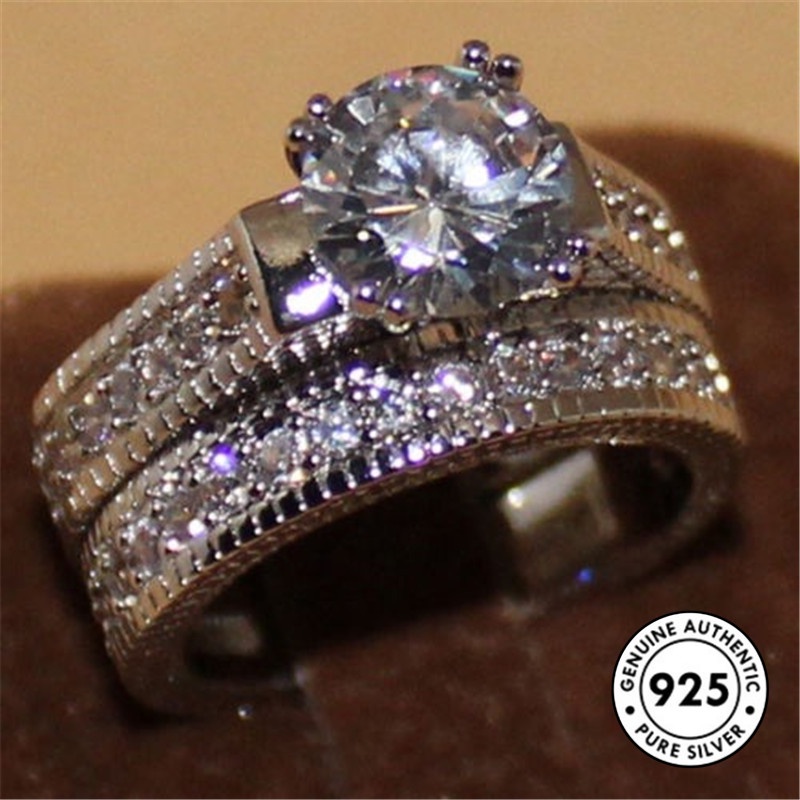 Cincin Berlian Bahan 925 Sterling Silver