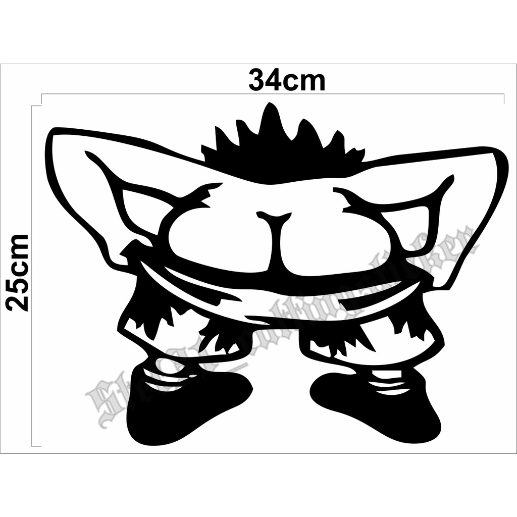 Stiker cutting gambar kartun / cutting sticker kaca belakang mobil