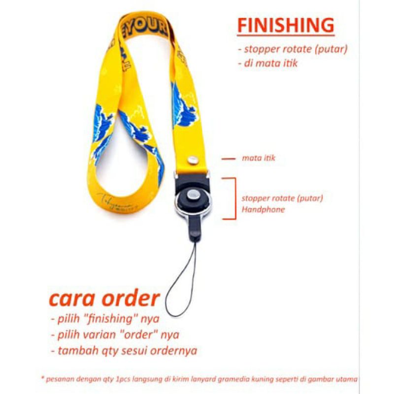 

CETAK TALI LANYARD PRINTING 2 CM2 SISI ROTATE PUTAR /GANTUAN ID CARD/GANTUNGAN HP/GANTUNGAN KUNCI DESAIN CUSTOM