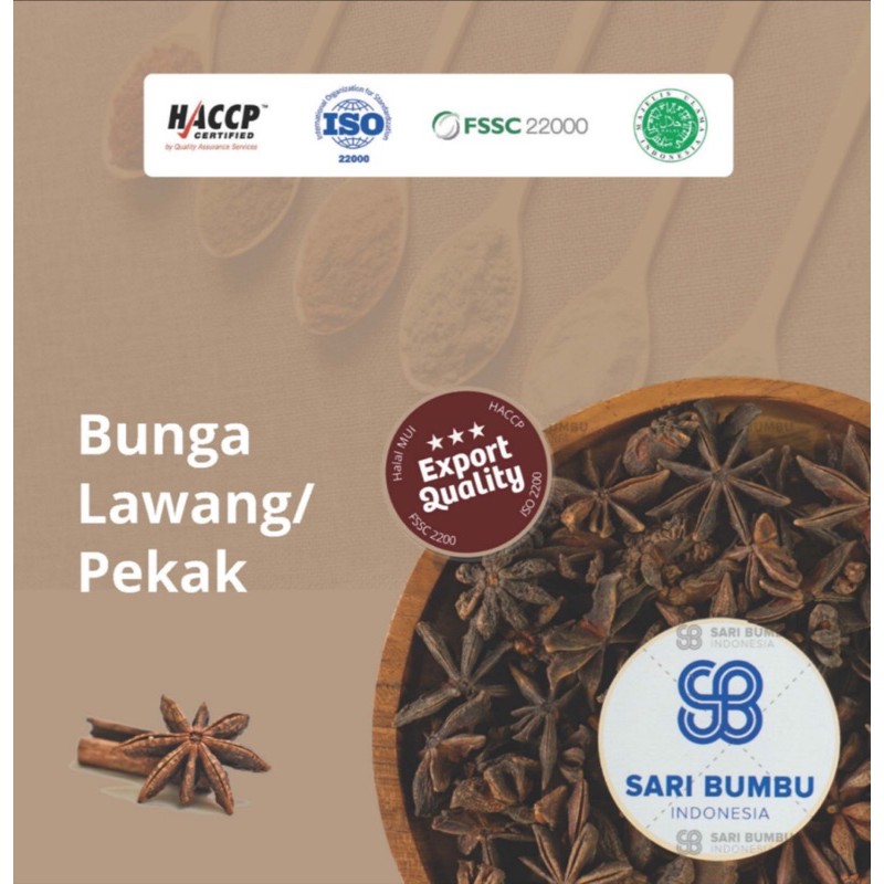 

Bunga Lawang Utuh/ Pekak Utuh/ Star Anise Whole 250gr