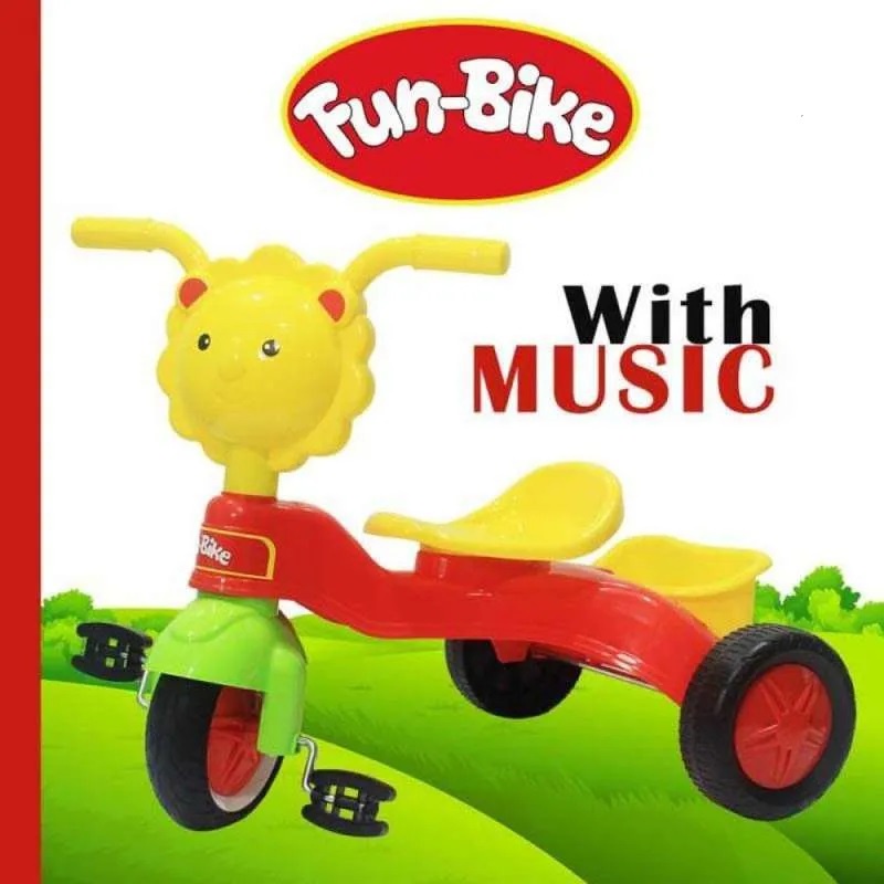 Sepeda Roda Tiga Tricycle Funbike Lion dengan musik