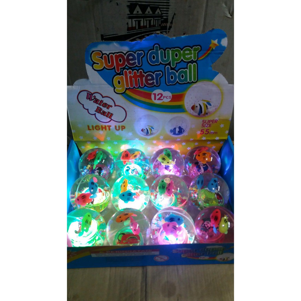 Mainan Bola Bekel Nyala 55Mm - Bola Air Ikan