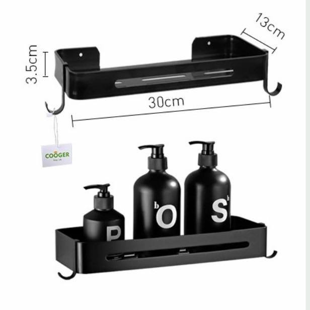 rak sabun dan sampo persegi hitam