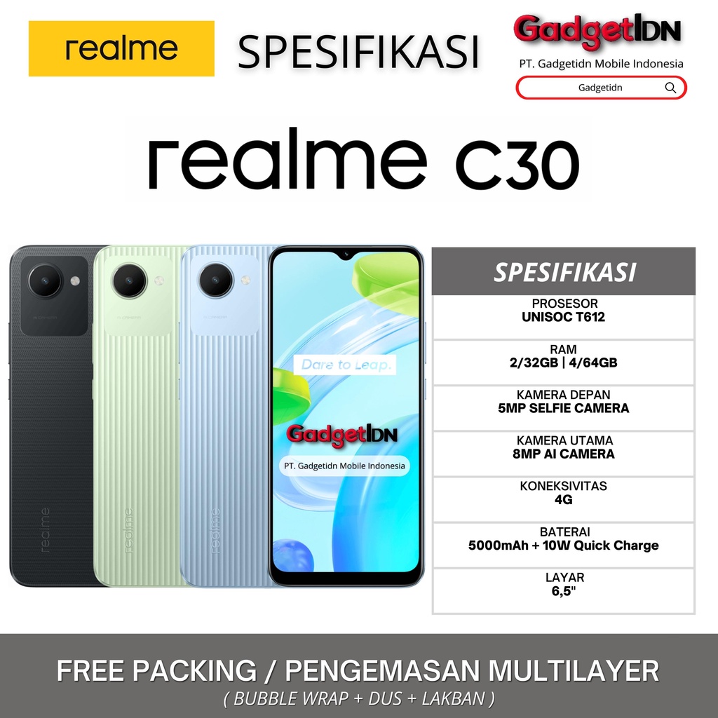 REALME C30 2/32GB 4/46GB GARANSI RESMI REALME