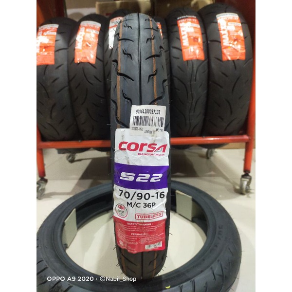 Ban Corsa S22 70/90-16 Ban depan motor skywave Tubles