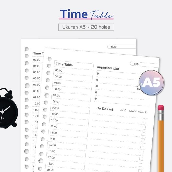 

Loose Leaf Time Table - Kertas Binder by Bukuqu