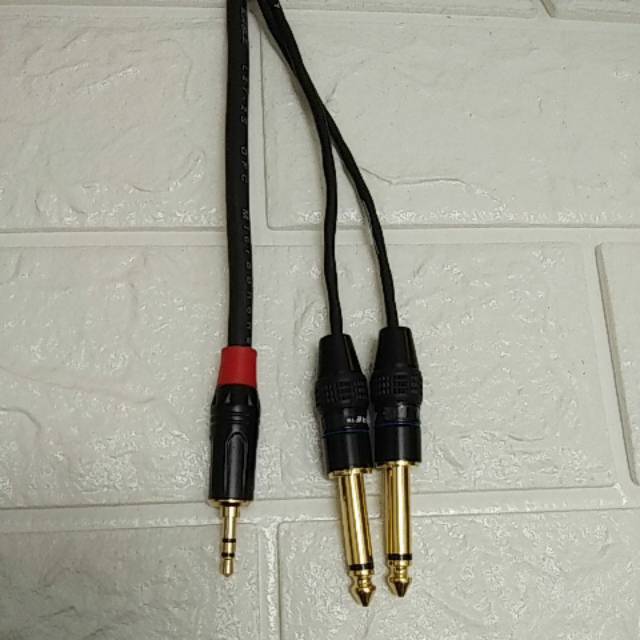 jack audio aux 3.5mm stereo to 2 akai mono trs 6.5m 2meter original