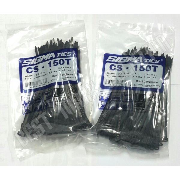 

Stok Terakhir Cable Ties Sigma Cs-150T Isi 100 Pcs Hitam Kabel Tis Ties Limited