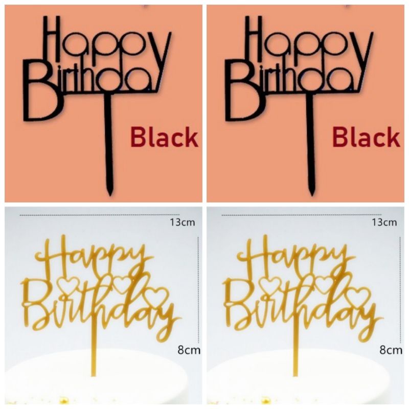 FerenHongXia Cake topper tulisan acrylic akrilik happy birthday
