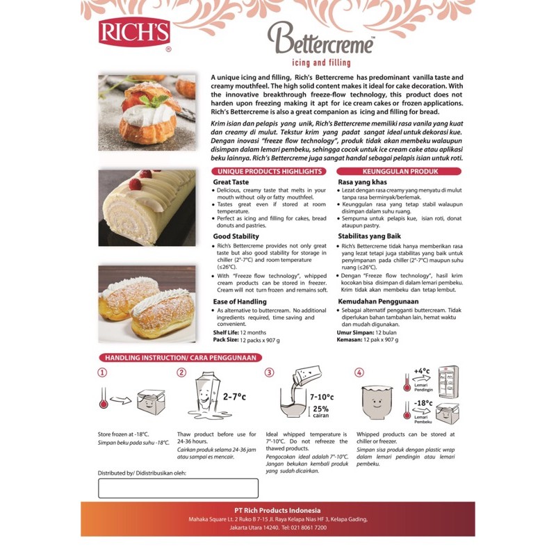 BetterCreme Richs 907 Gr / Butter Cream Richs / Better Creme Richs / Rich