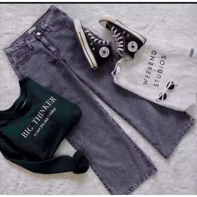 Celana Kulot Jeans Snow Blue // Kulot Jeans Snow Black // Celana Kulot Jeans Wanita