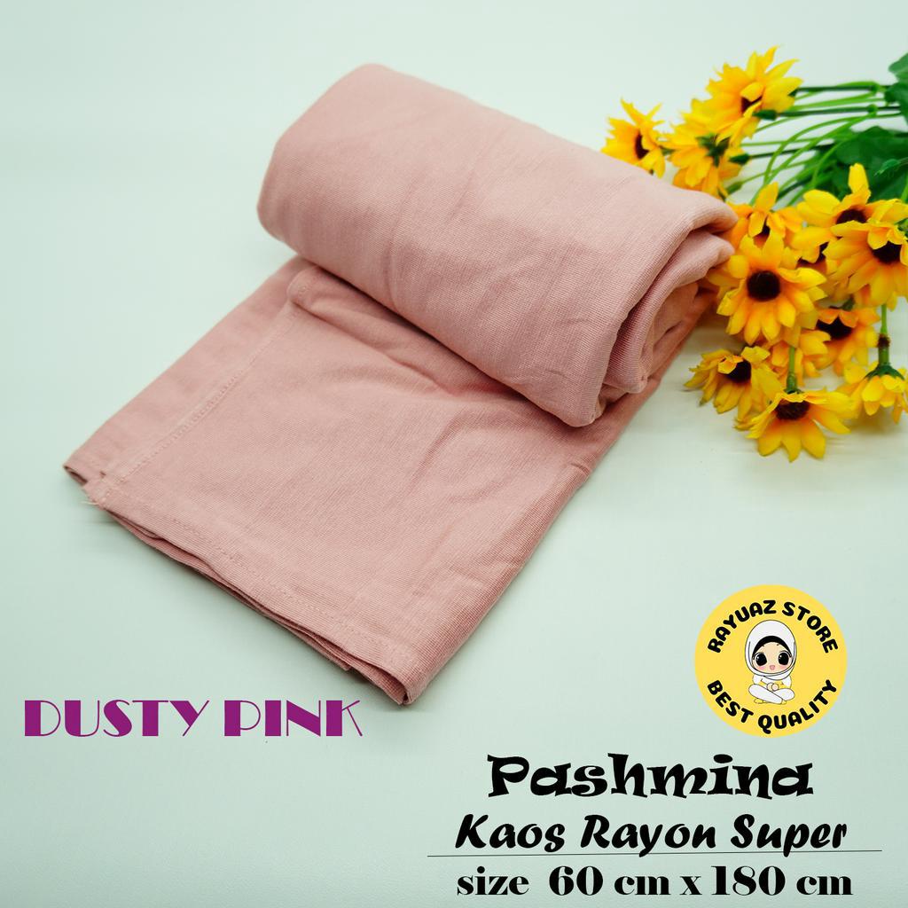 Hijab Pashmina Kaos Rayon Super Kerudung Shawl Panjang Polos