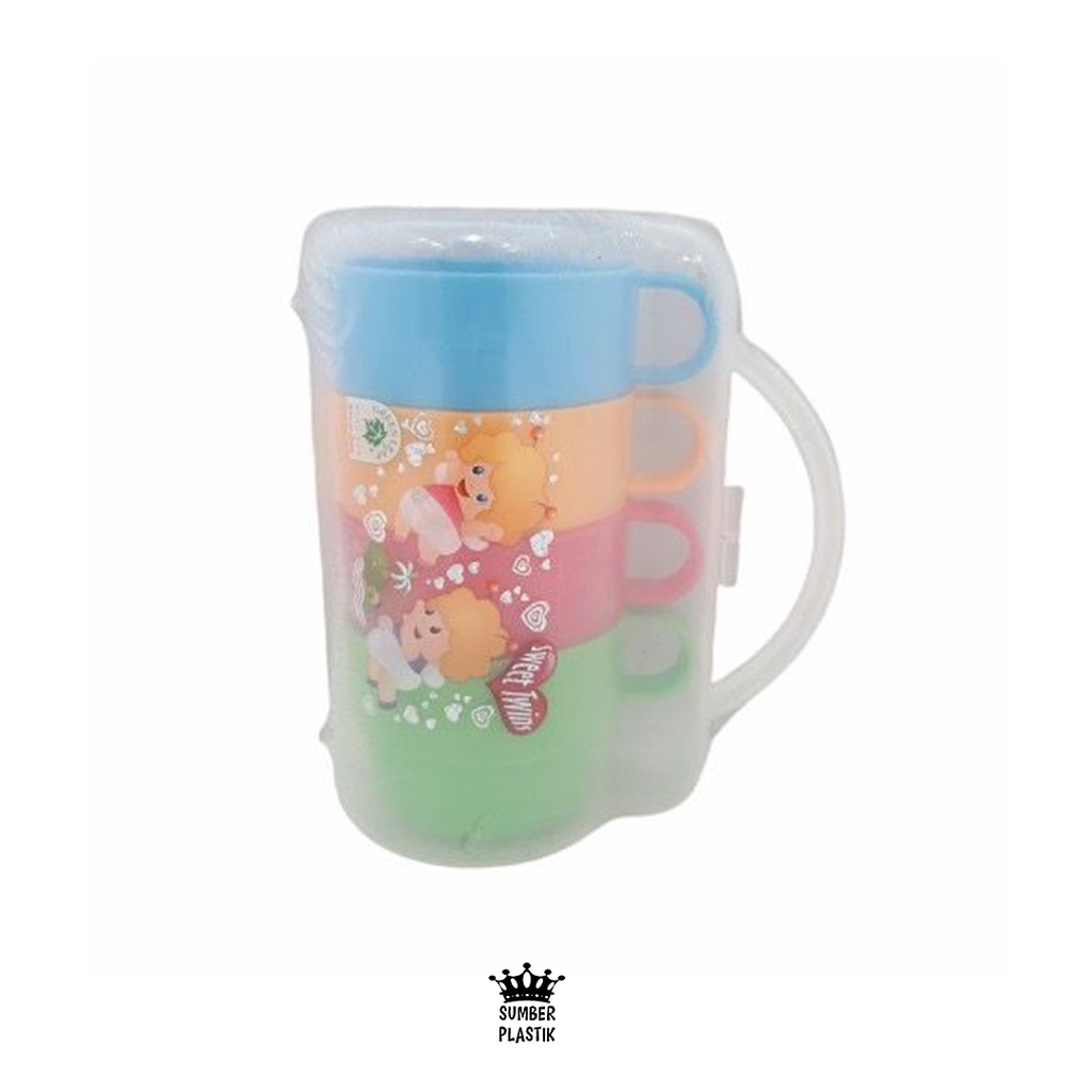 Green Leaf 4125 Set Gelas/Cangkir Pochi Dengan Tas