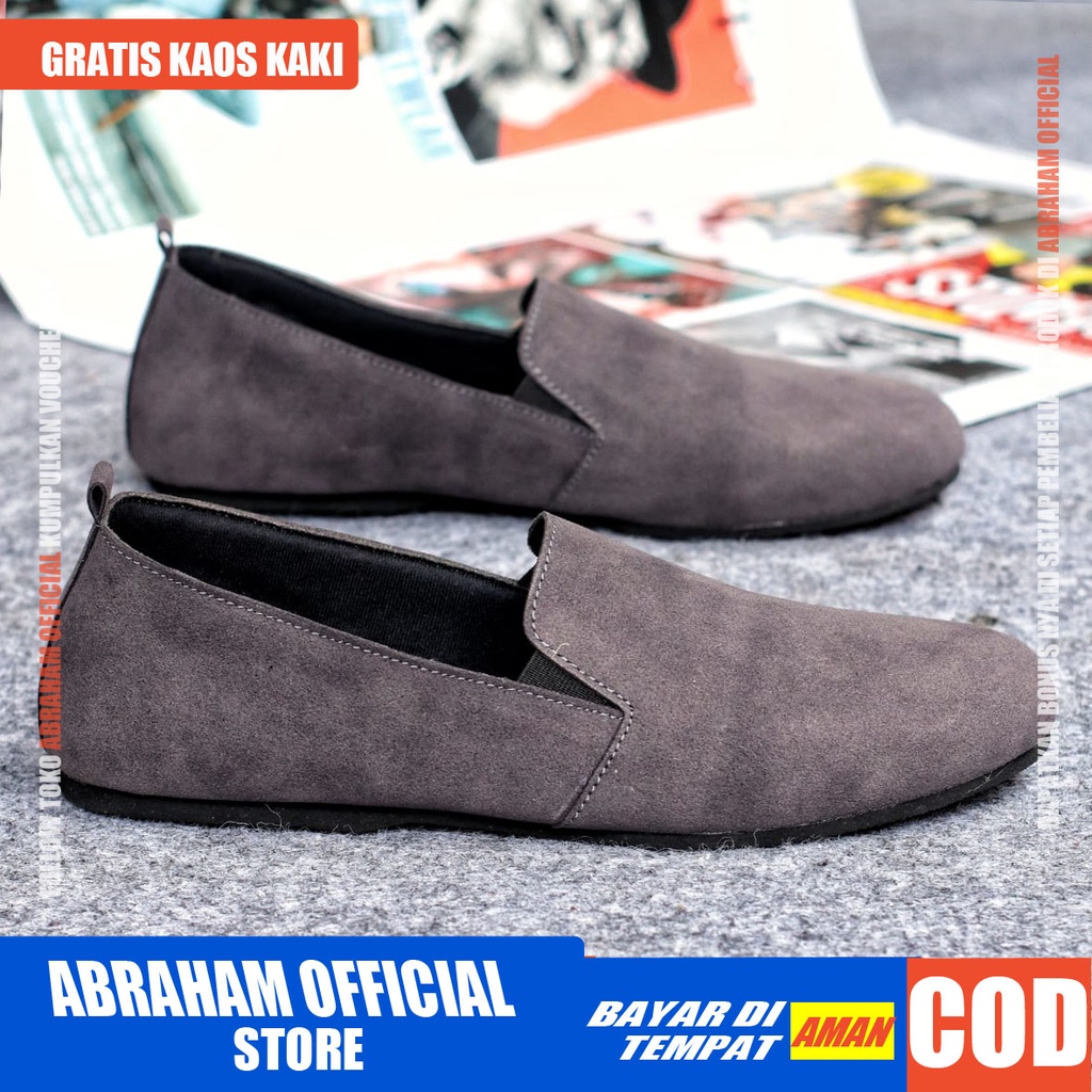 ABRHM x CHORD Sepatu Slip On Pria Sepatu Pria Casual Sepatu Casual Cowok / Cowo Anti Slip Ori Sepatu Kasual Slop Anti Slip Semi Formal Kerja Kuliah Gaya Santai Keren Kekinian Original Murah Terlaris