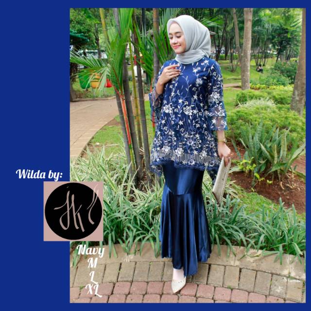 WILDA NAVY Dress / Kebaya / Kebaya modern / Kebaya tunik / Kebaya wisuda / Kebaya kondangan
