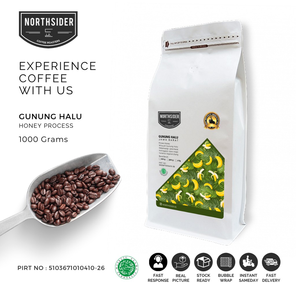 BIJI KOPI ARABIKA GUNUNG HALU HONEY - 1KG NORTHSIDER COFFEE
