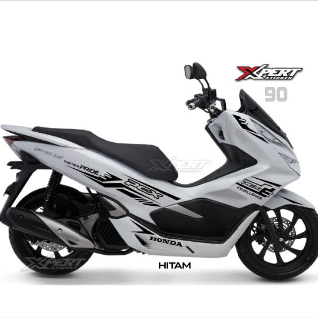 Sticker Cutting K90 Pcx Hitam motor Putih