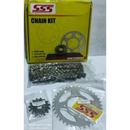 Gear set rx king triple sss 15 - 37 rantai 110 hitam