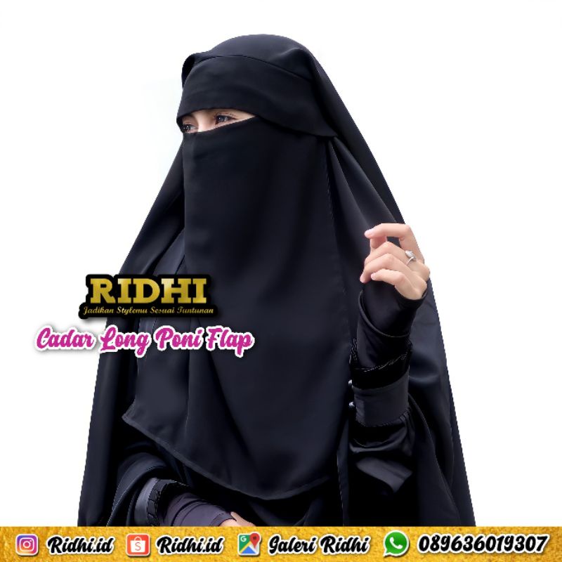 Cadar niqab Niqob Long Yaman Poni Flap Galeri Ridhi