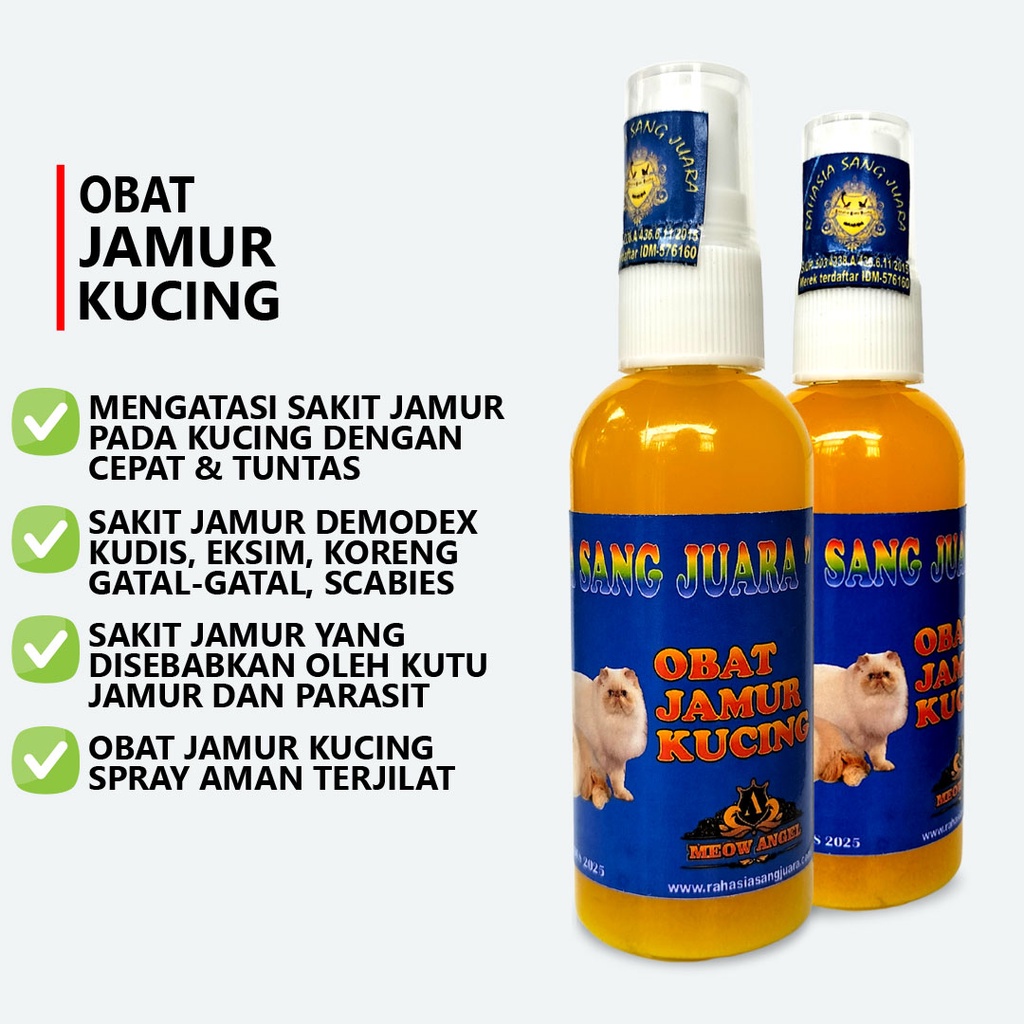 OBAT JAMUR KUCING SPRAY AMAN TERJILAT AMPUH MEMBASMI JAMUR KUCING SCABIES DEMODEX KUDIS EKSIM KORENG DAN GARAL GATAL