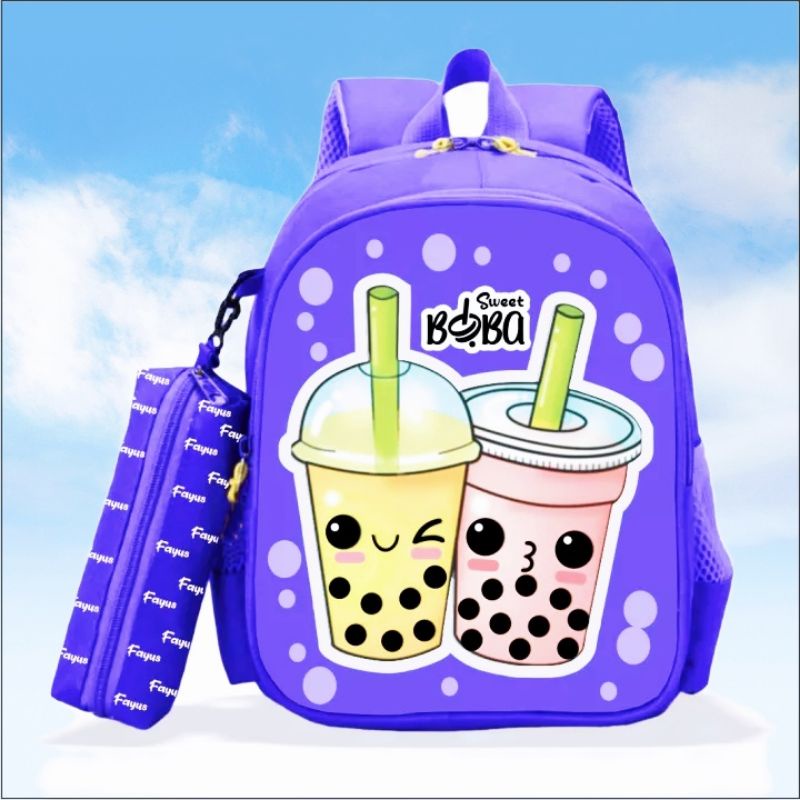 Ransel Sekolah Boba Cup Lucu Ransel Sekolah Anak Perempuan SD TK Dan Paud