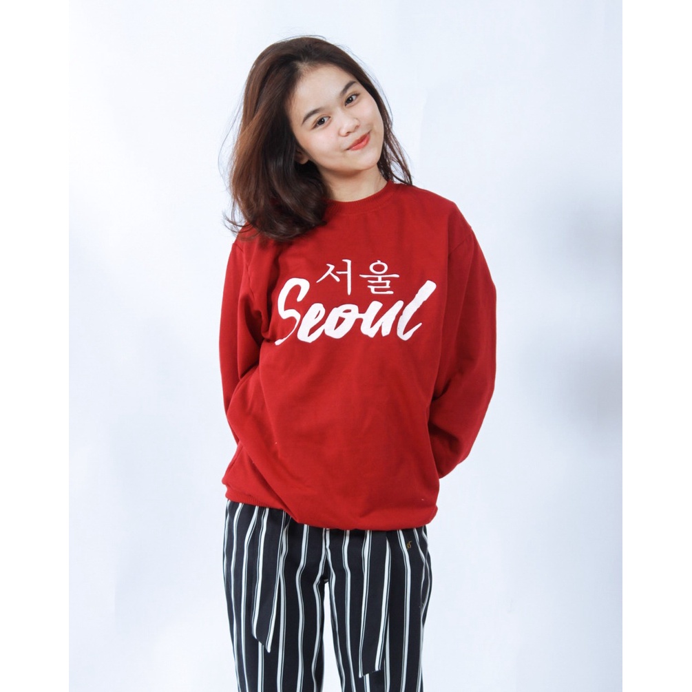 Tokomilkan - Sweater Crewneck Wanita Pria SEOUL | Sweater CN CEWEK Sweatshirt