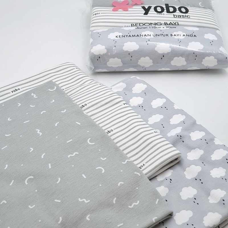 [3 Pcs] Bedong Bayi Yobo by BabyU (Classic Baby Swaddle) Lembut