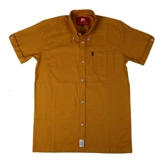 Kemeja Pria Tgn Pendek Mustard