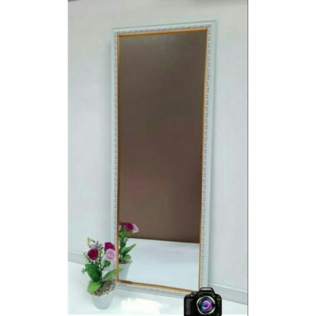 CERMIN RiAS/CERMiN DINDING(35×90)ful Body-PUTIH UKIR