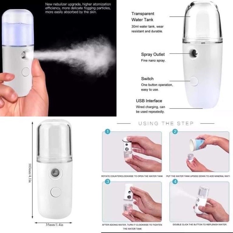 NANO SPRAY ELEKTRIK SK-K56 Nano Spray Portable Mini USB Face Mist / Spray Wajah / Sprayer Pelembab Wajah / Mini Facial Humidifier Nano Perawatan Wajah