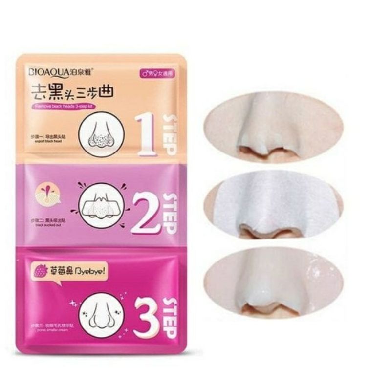 Bioaqua Remove Blackhead 3in1 / MASKER KOMEDO BIOAQUA 3 STEP IN 1