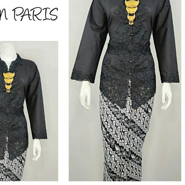 ♞ Indah KEBAYA ENCIM HITAM JUMBO MODERN LENGAN PANJANG BORDIR SENADA KATUN PARIS KEBAYA WISUDA KEBAY